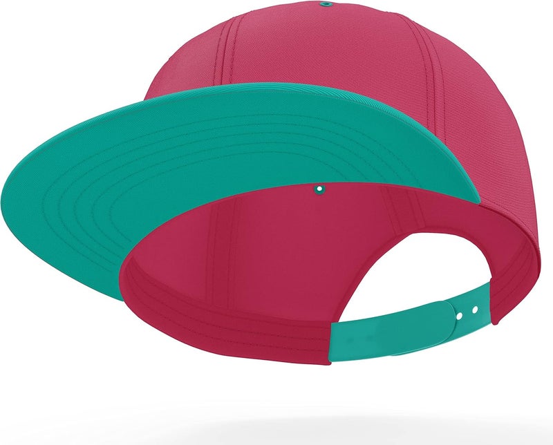 Daxton Store Classic Blank Snapback Flat Bill Visor Hat Cap One Size Adjustable Back - Image 2